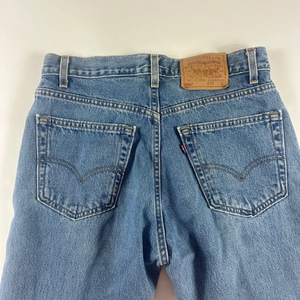 Levi's 505 Mens Jeans‎ 32W 32L Regular Fit Straight Leg Blue Denim